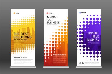 Afiş tasarım şablonları kümesi olarak inşaat topla