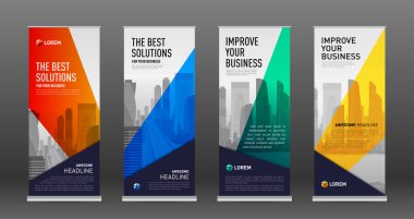 Afiş tasarım şablonları kümesi olarak inşaat topla