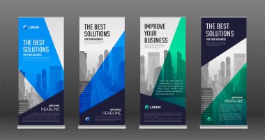 Afiş tasarım şablonları kümesi olarak inşaat topla