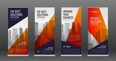 Afiş tasarım şablonları kümesi olarak inşaat topla