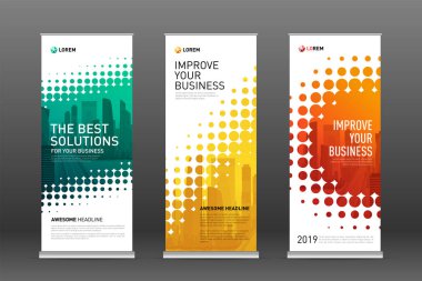 Afiş tasarım şablonları kümesi olarak inşaat topla