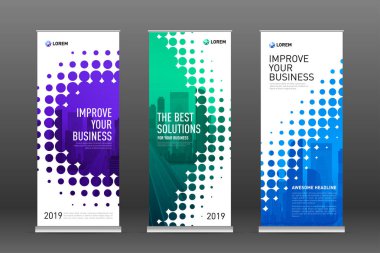 Afiş tasarım şablonları kümesi olarak endüstriyel topla