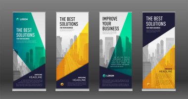 Afiş tasarım şablonları kümesi olarak inşaat topla