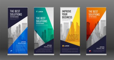 Afiş tasarım şablonları kümesi olarak inşaat topla