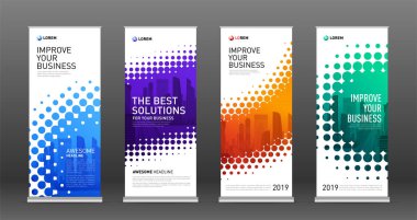 Afiş tasarım şablonları kümesi olarak inşaat topla