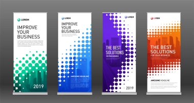 Afiş tasarım şablonları kümesi olarak inşaat topla