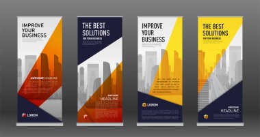 Afiş tasarım şablonları kümesi olarak inşaat topla