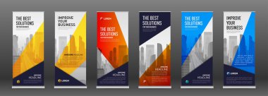 Afiş tasarım şablonları kümesi olarak inşaat topla