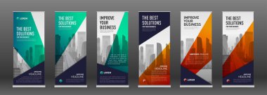 Afiş tasarım şablonları kümesi olarak inşaat topla