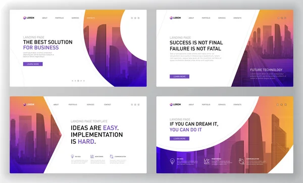 Modèles de pages d'atterrissage pour les entreprises — Image vectorielle