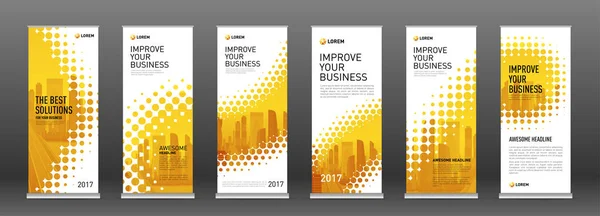 Industriële roll-up banners ontwerp sjablonen set — Stockvector