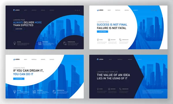 Plantillas de landing pages configuradas para negocios — Vector de stock