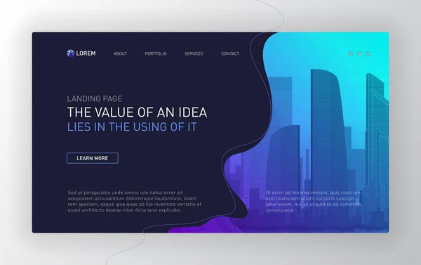 Modelo de landing page para empresas — Vetor de Stock