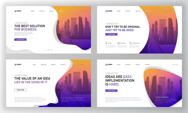 Modèles de page d'atterrissage pour les entreprises — Image vectorielle