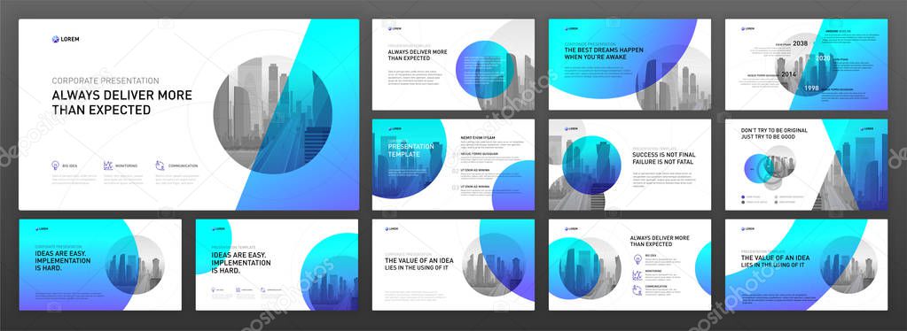 Business presentation templates set