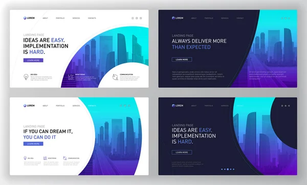 Modèles de pages d'atterrissage pour les entreprises — Image vectorielle