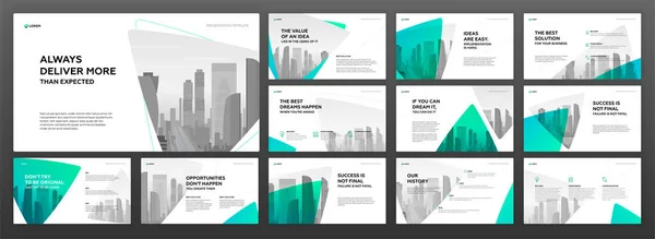 Business presentation templates set — Stock Vector