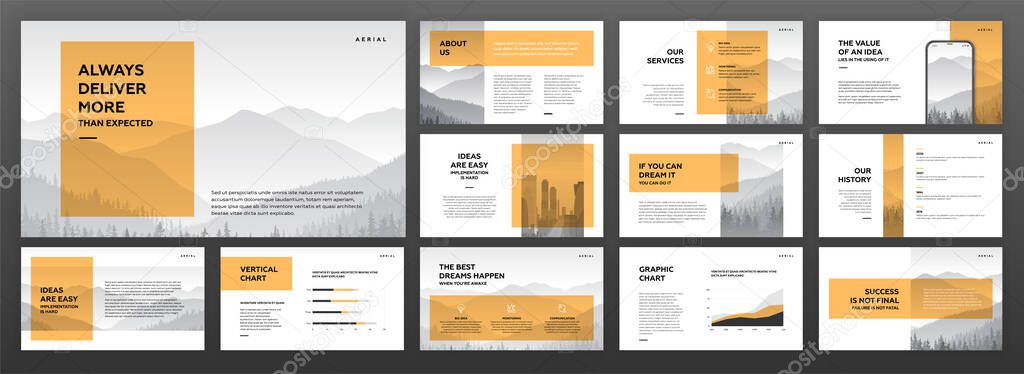 Modern presentation templates set for business