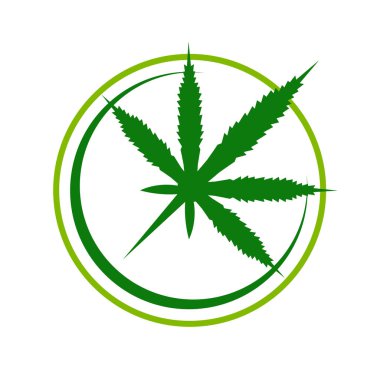 Basit Canabis pusula vektör simge grafik Logo tasarımı