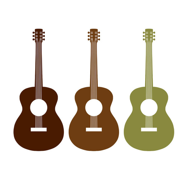 Acoustic Guitar Graphic Vector Symbol Графический набор логотипов
