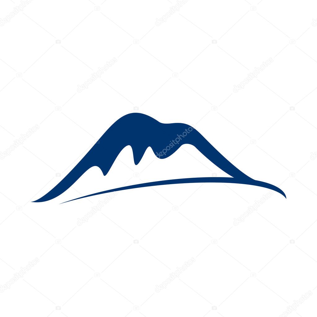 Blue Mountain Line Art Vector Symbol Graphic Logo Design