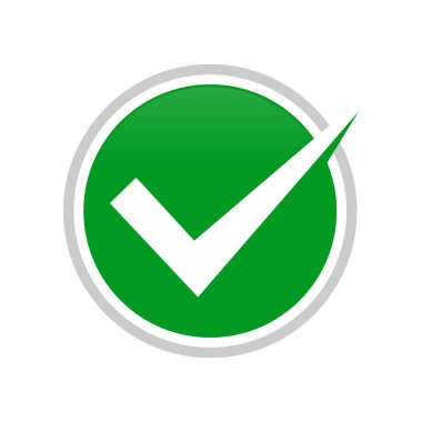 Basit onay işareti daire vektör simge grafik Logo tasarımı