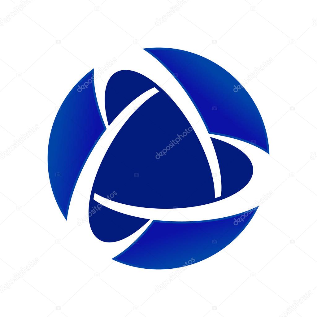 Blue Core Global Alliance Circular Vector Symbol Graphic Logo Design Emblem