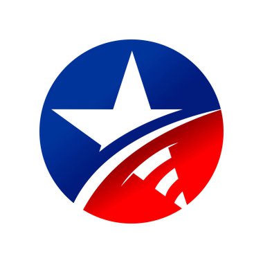 Amerikan Star daire vektör simge grafik Logo tasarımı