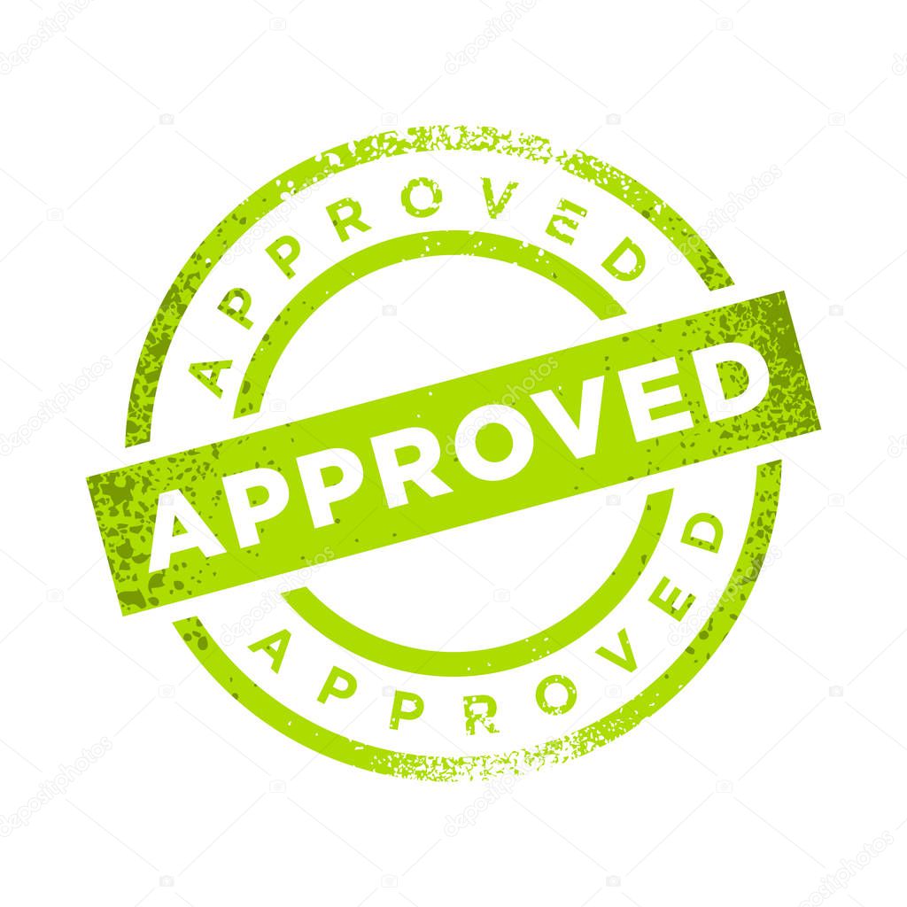 Approved Stamp Green Color Vector Symbol Graphic Logo Design