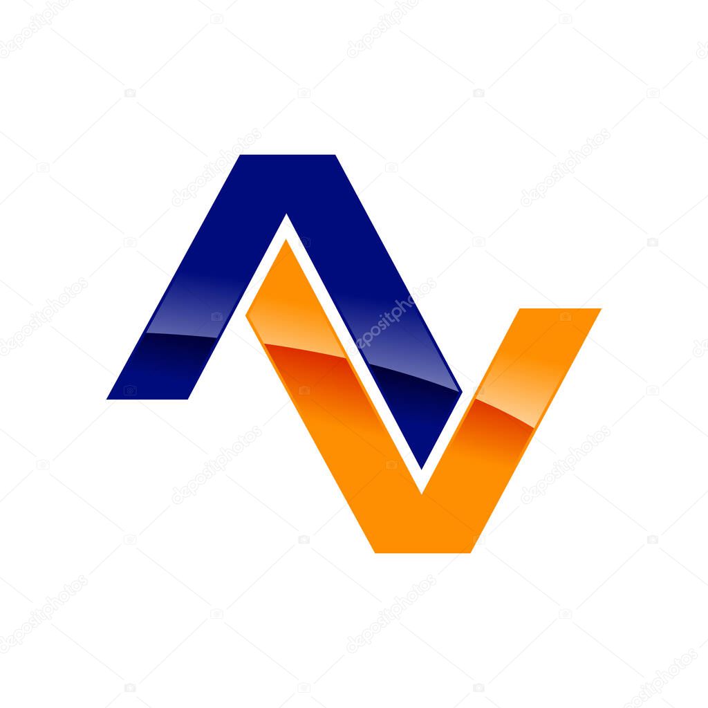Modern Initial AV Vector Symbol Graphic Logo Design
