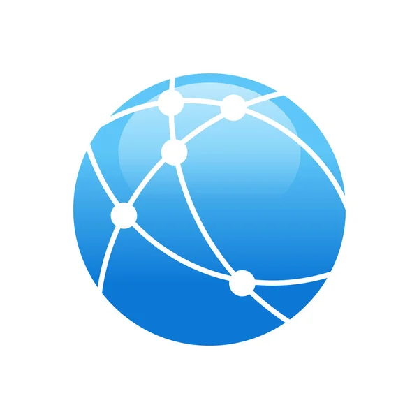 Dünya Çapında Geniş Bant Teknolojisi Dairesel Vektör Simge Grafik Logo — Stok Vektör