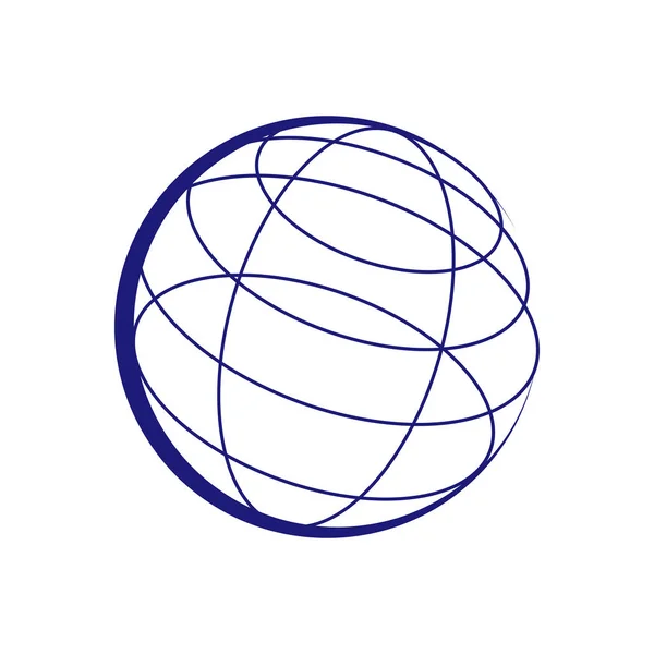 Küre Dünya Hayali Çizgiler Vektör Simge Grafik Logo Tasarımı — Stok Vektör