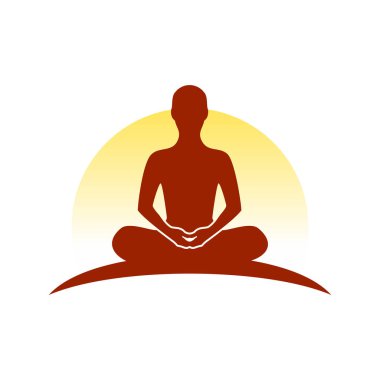 Hill meditasyon vektör simge grafik Logo Tasarım