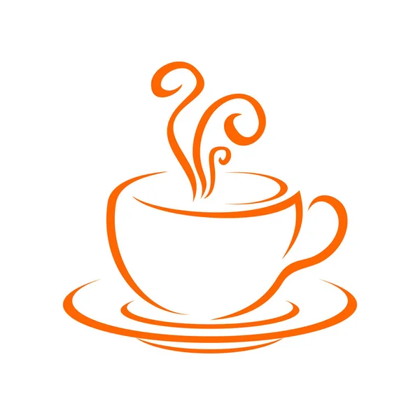 Logo Graphique Symbole Vectoriel Art Ligne Tasse Boisson Chaude Café — Image vectorielle