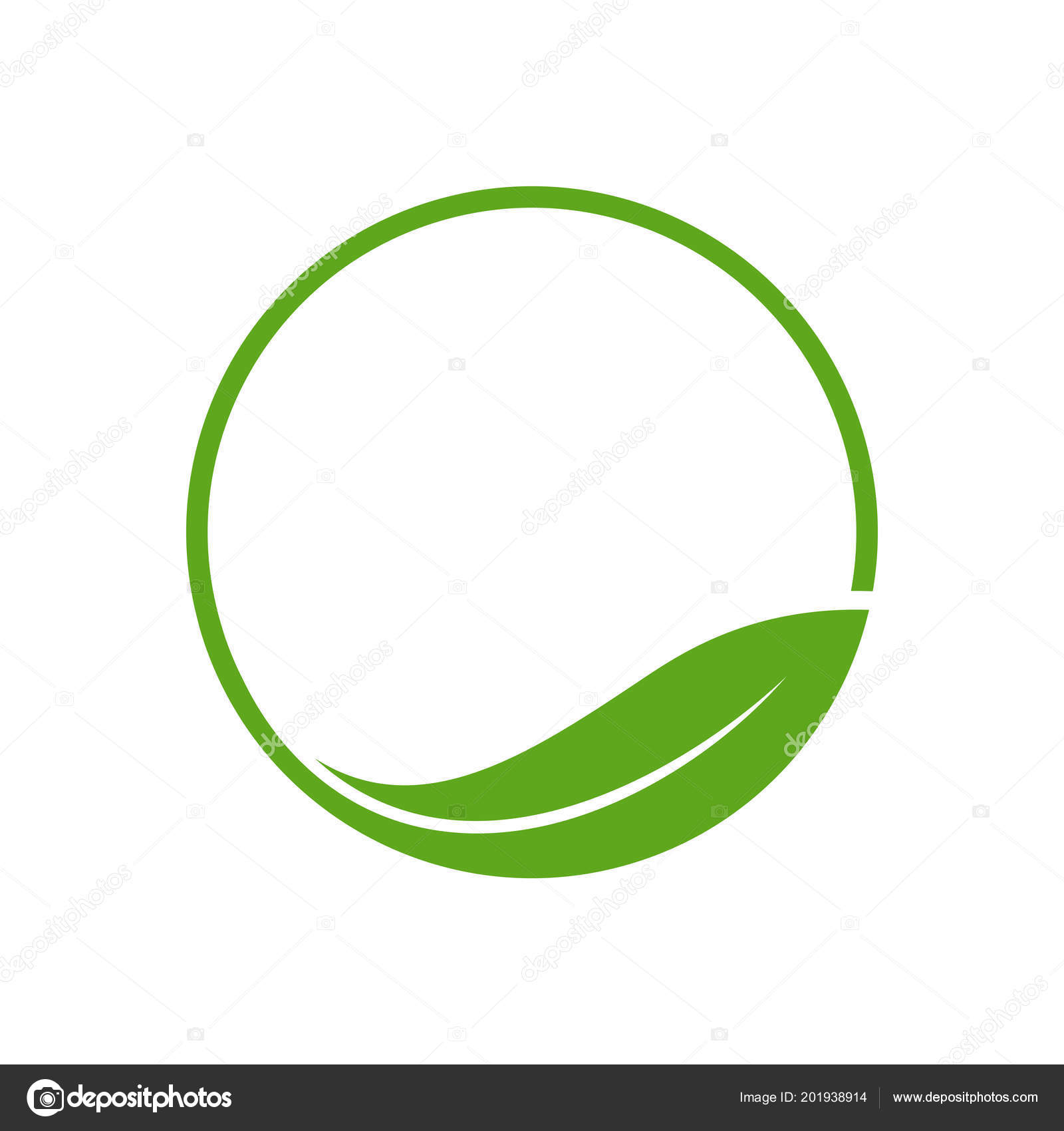 Vector Logo With Leaves In A Circle Organic Leaf Circle Simple