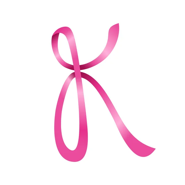 Pink Ribbon Lettermark Initial Vector Graphic Design — стоковый вектор