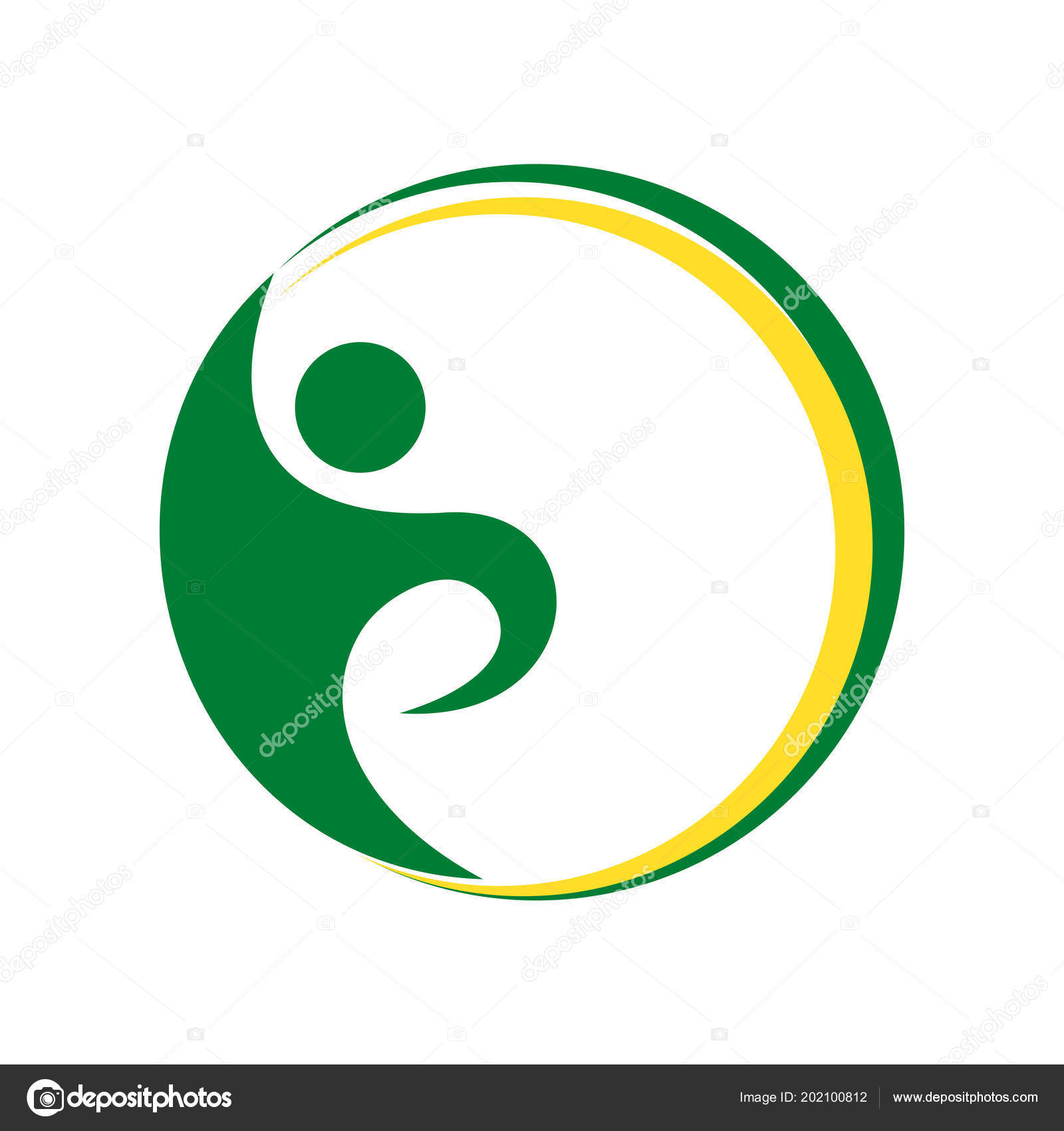 Healthy Living Green Swoosh Vector Symbol Graphic Logo