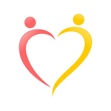Aşk şekil soyut Swoosh vektör simge grafik Logo tasarım şablonu