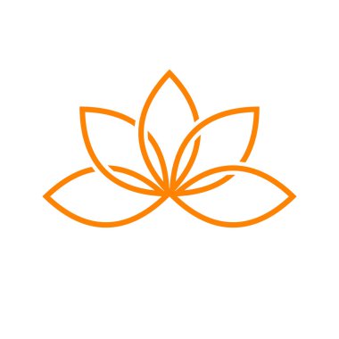 Lotus sanatsal çizgi vektör simge grafik Logo tasarım şablonu