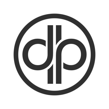 DP baş harfleri özel sınırsız dairesel vektör simge grafik Logo tasarım şablonu
