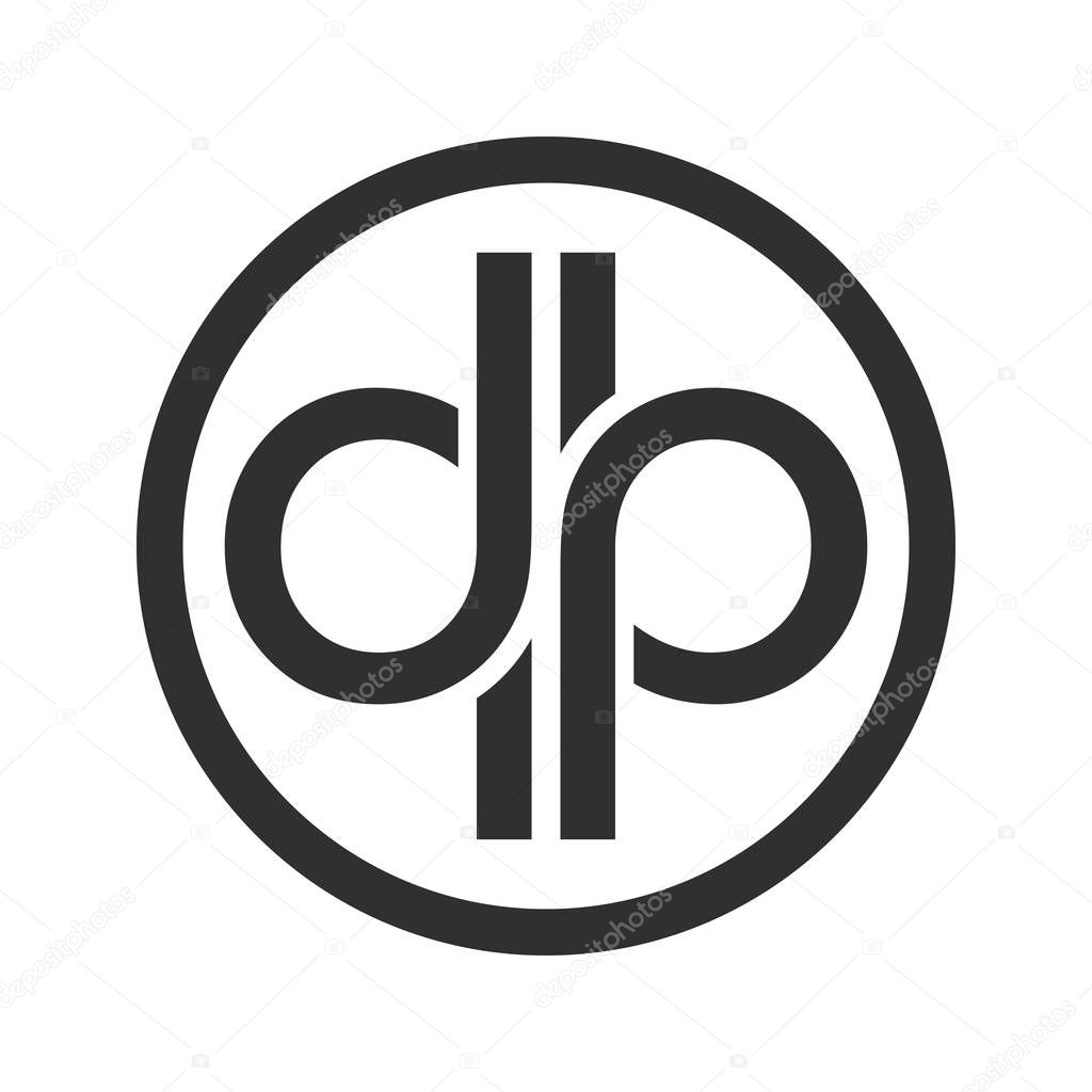 DP Initials Custom Unlimited Circular Vector Symbol Graphic Logo Design Template
