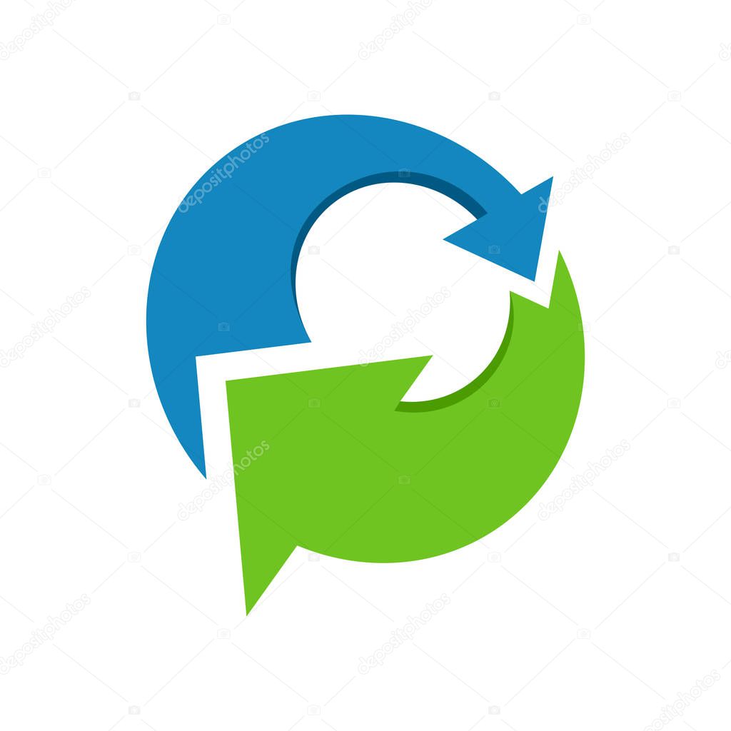Healthy Eco Friendly Recycling Vector Symbol Graphic Logo Design Template