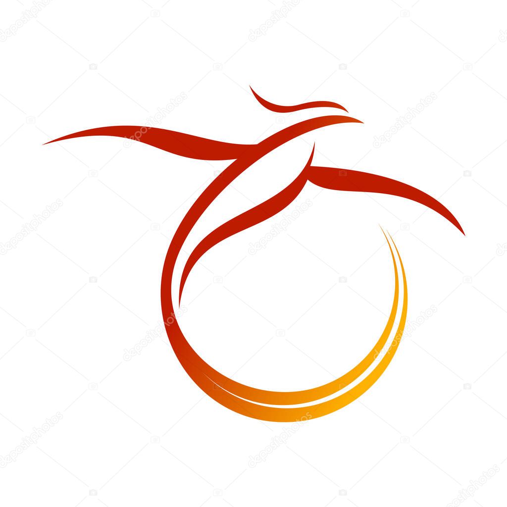 Phoenix Tail Swoosh Vector Symbol Graphic Logo Design Template