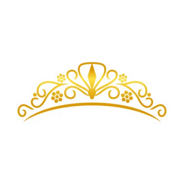 Güzellik altın taç taç vektör simge grafik Logo tasarımı