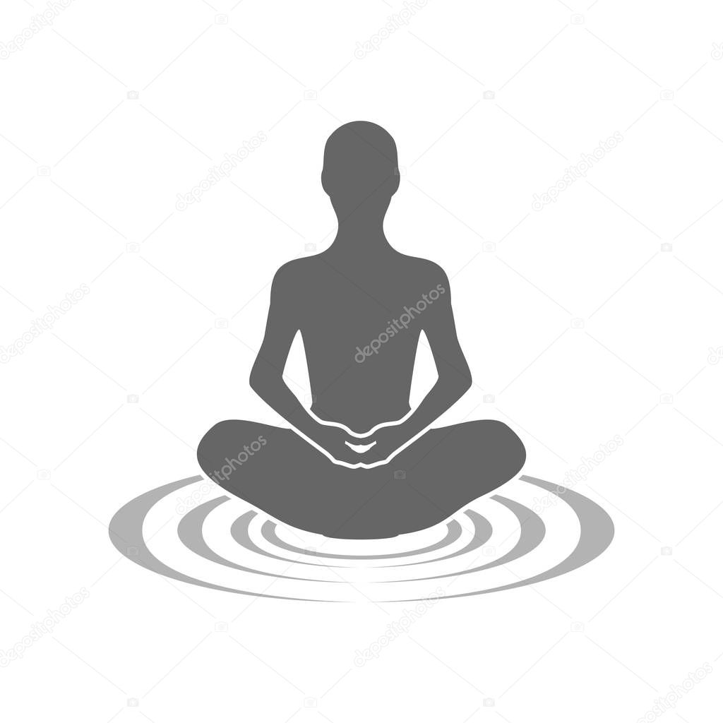 Meditation Echoes Vector Symbol Graphic Logo Design Template