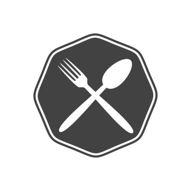 Basit sekizgen Vintage Restoran vektör simge grafik Logo tasarımı