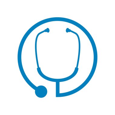 Sağlık stetoskop daire vektör simge grafik Logo tasarımı