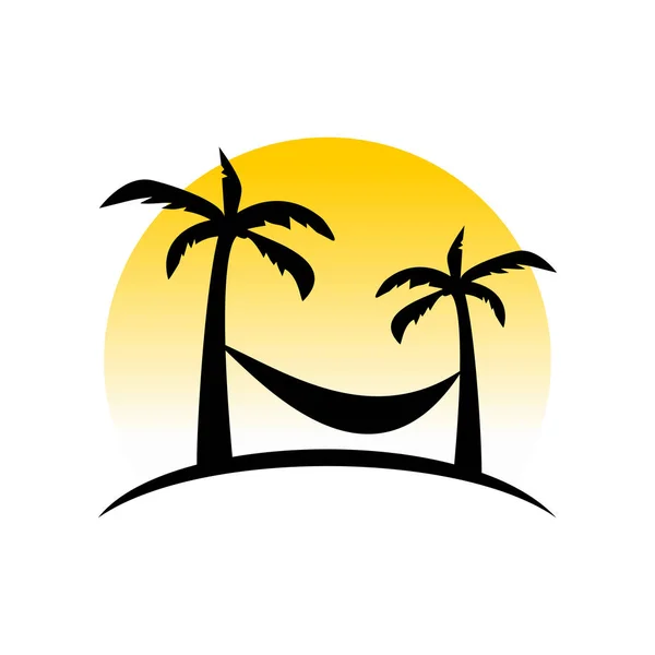 Sunset Relaxante Rede Vetor Ilustração Símbolo Gráfico Logo Design — Vetor de Stock