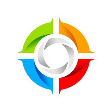 Sosyal çekim tekerlek vektör simge grafik Logo tasarımı
