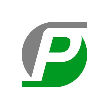 İlk P Lettermark vektör simge grafik Logo tasarım şablonu